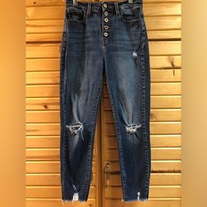 KANCAN Women’s High Rise Button Fly Skinny Jeans, Size 7/27